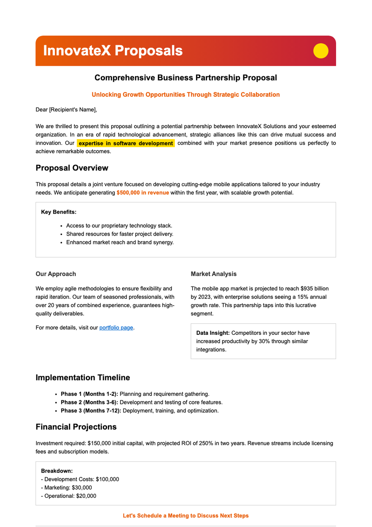 Sample business continuity services proposal with scroll prompt and template details_variant_2
